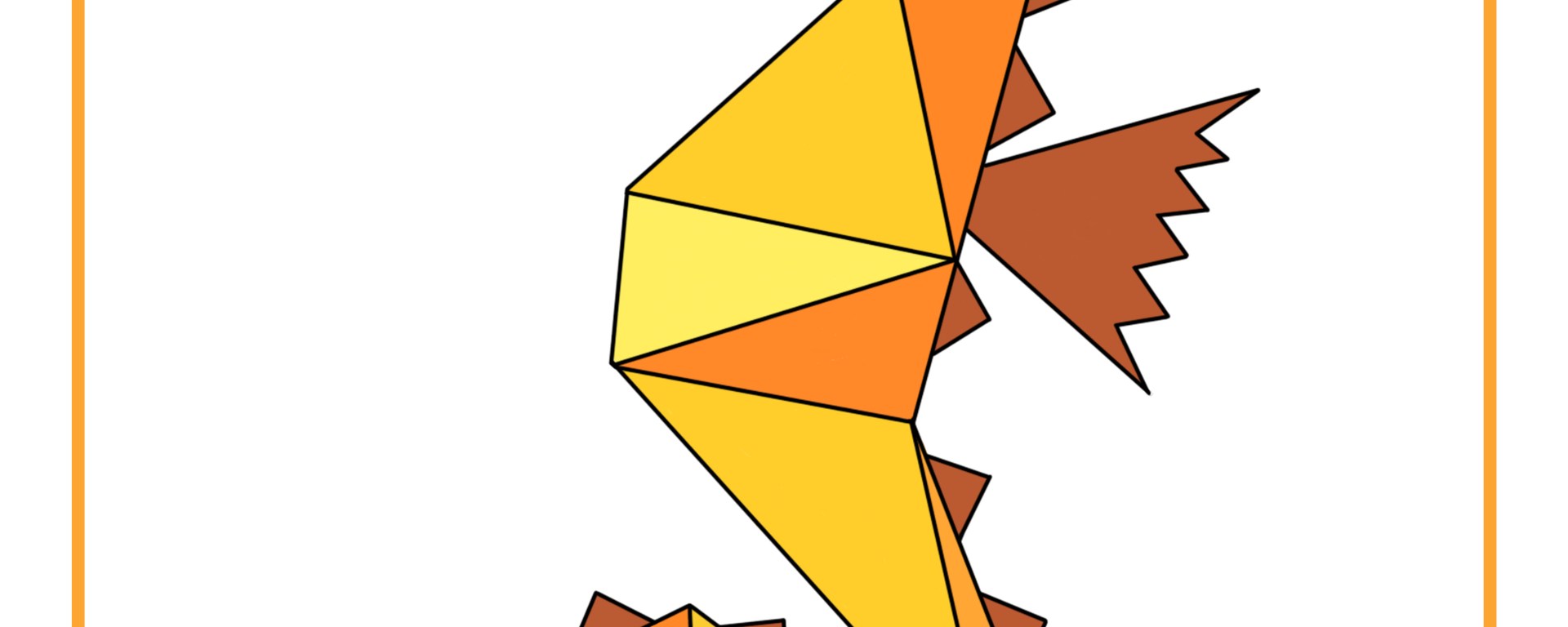 Hippocampe géométrique teintes de jaune