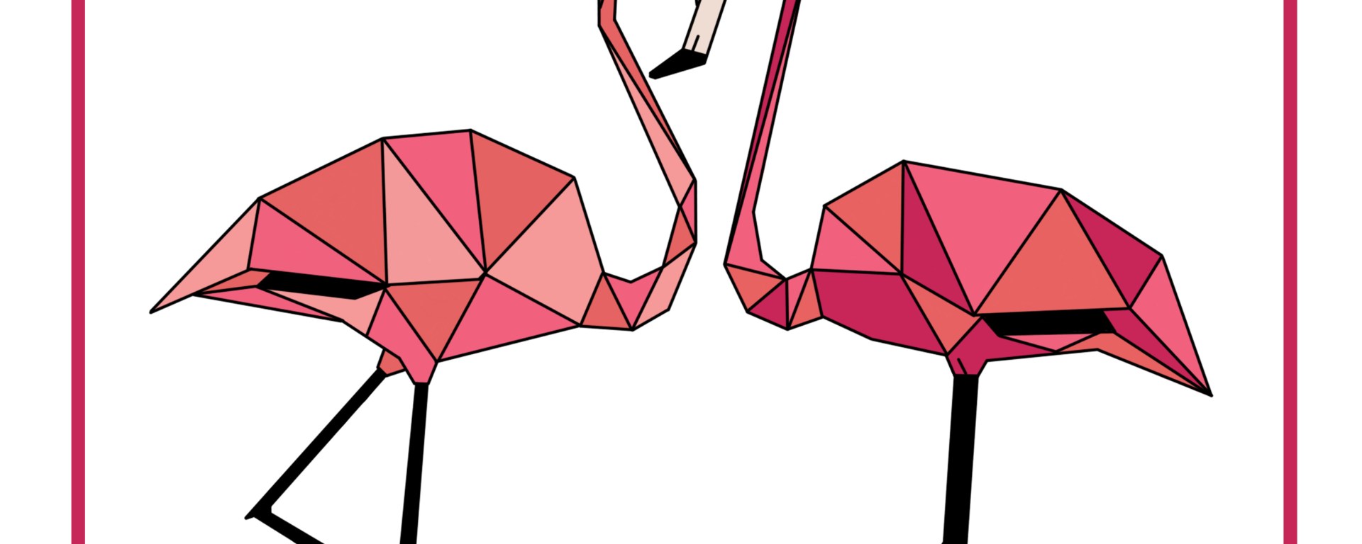 flamants roses géométriques