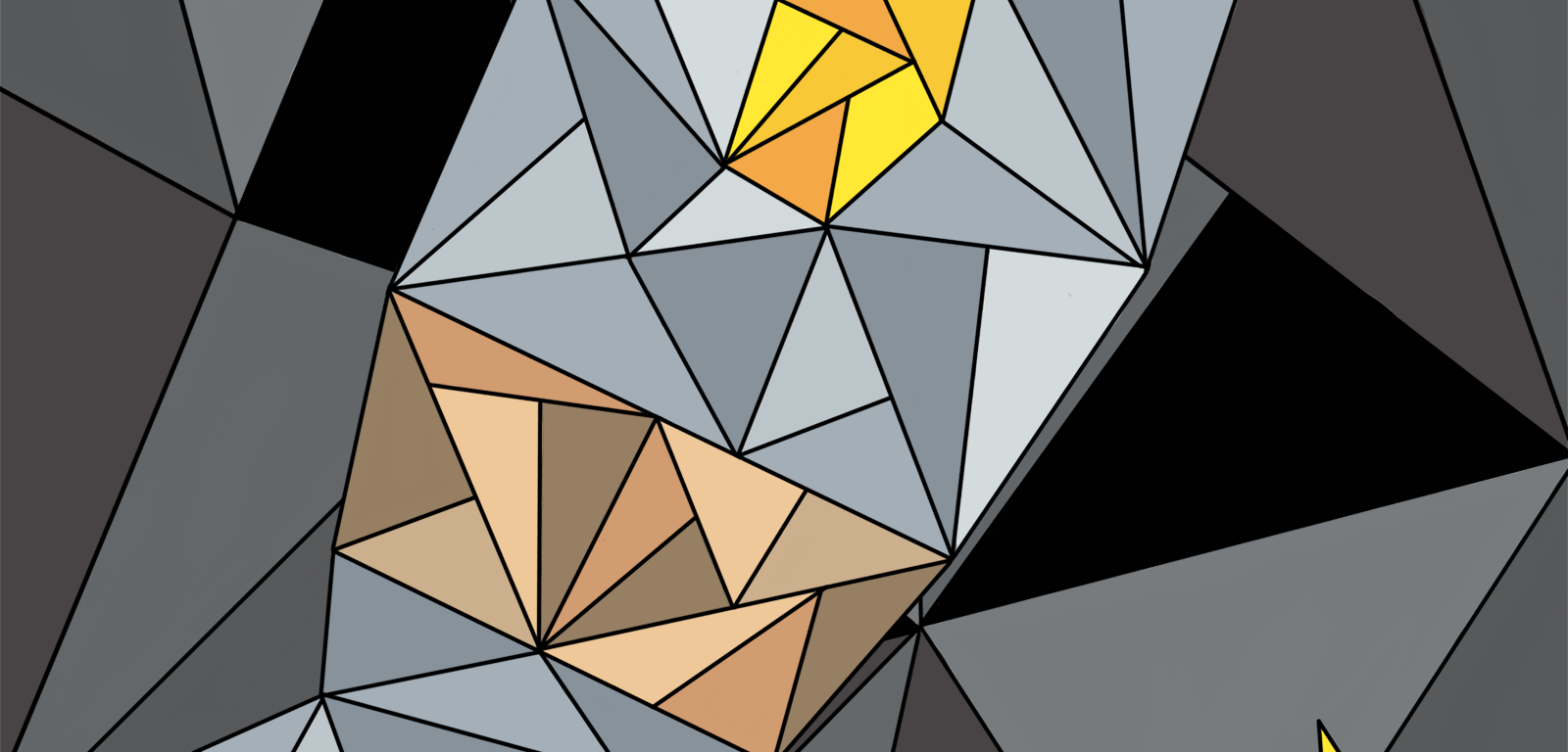 Dessin géométrique coloré d'une fusée dans l'espace