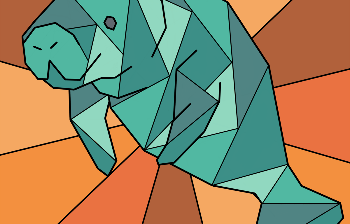 geometric green dugong