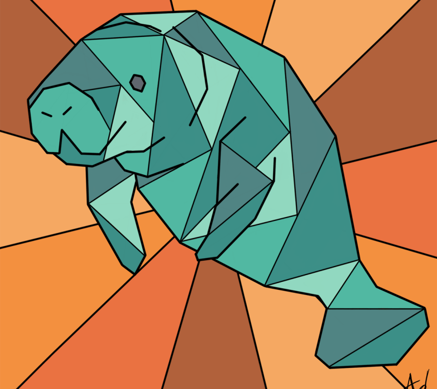 geometric green dugong
