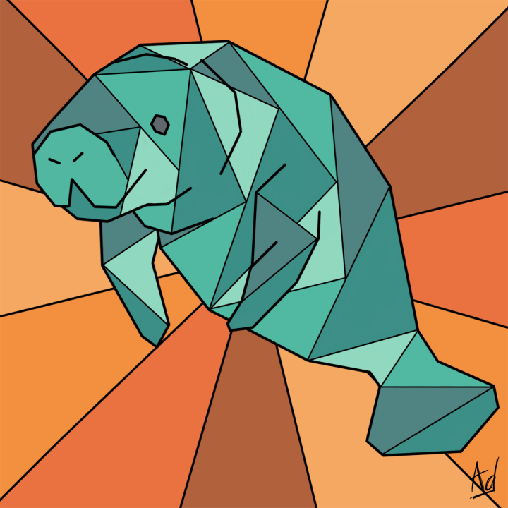 geometric green dugong