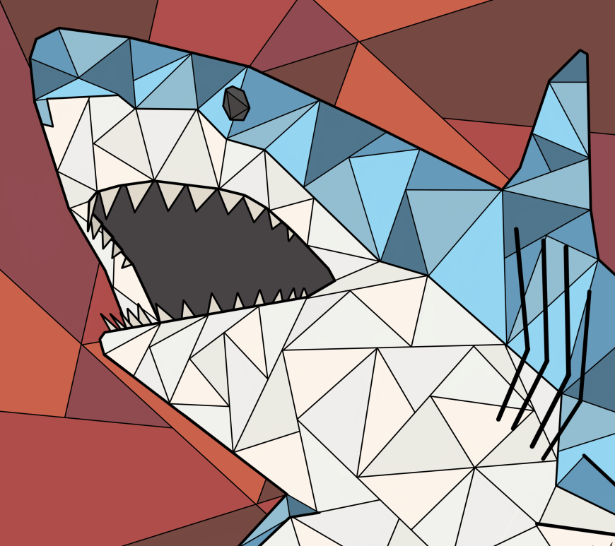 requin bleu géométrique