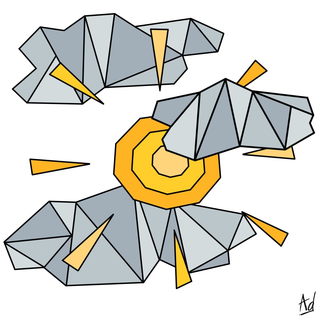 geometric sun clouds