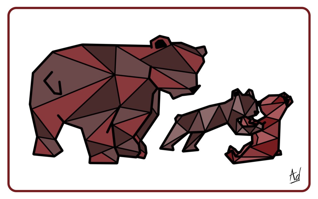 ours marrons brown bears geométrique geometric