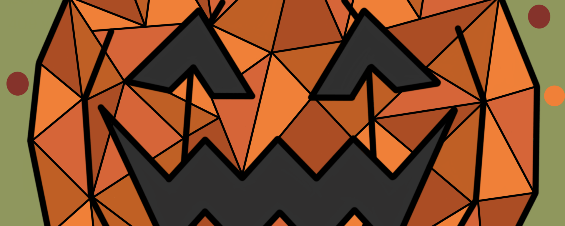 Dessin géométrique d'une citrouille d'ahlloween orange