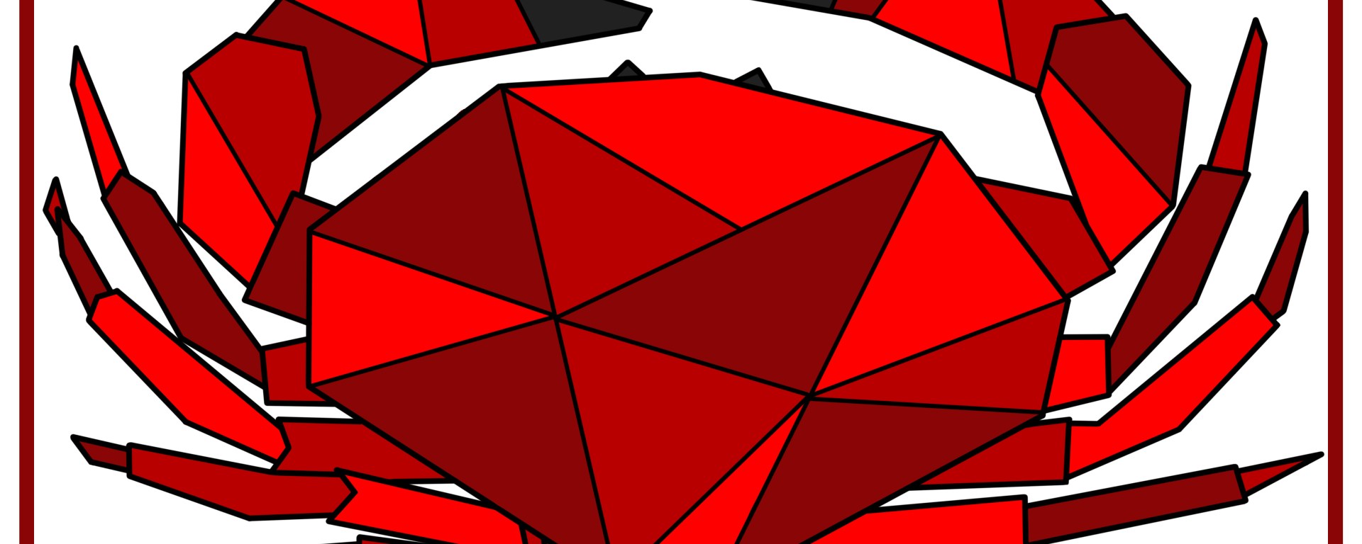 dessin geometrique d'un crabe rouge