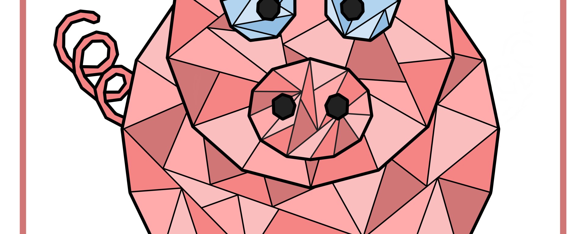 Dessin géométrique d'un chien marron